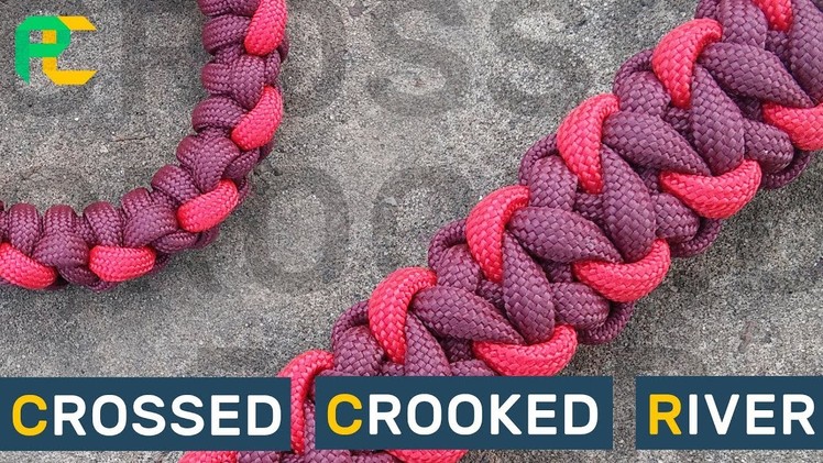 Crossed Crooked River Bar Paracord Bracelet
