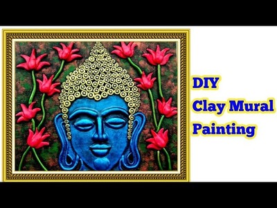 DIY Clay Mural Buddha on Canvas
