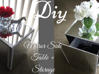 Diy Glam Mirror Side Table With Hidden Storage!