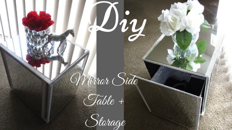 Diy Glam Mirror Side Table With Hidden Storage!