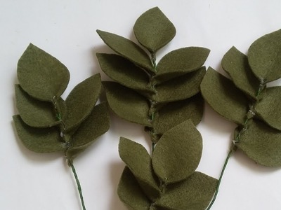 DIY how to make felt leaves - cara membuat daun flanel