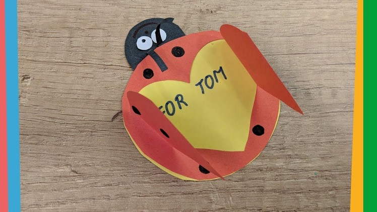 Easy to make paper craft for Valentine's day gift - Ladybug card