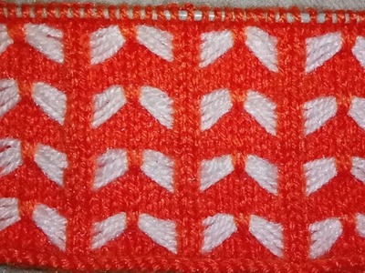 Easy Two Color Knitting Pattern No.61|Hindi