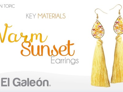 Fashion Topic El Galeón Warm Sunset Earrings (Aretes con Borlas y Cristales)
