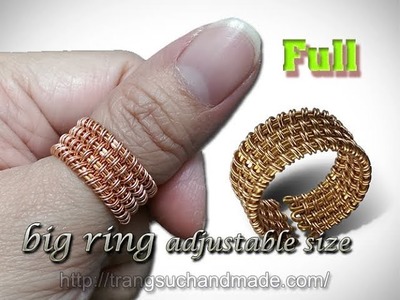 How to design unisex ring adjustable size  - DIY wire rings - full version ( slow ) 307
