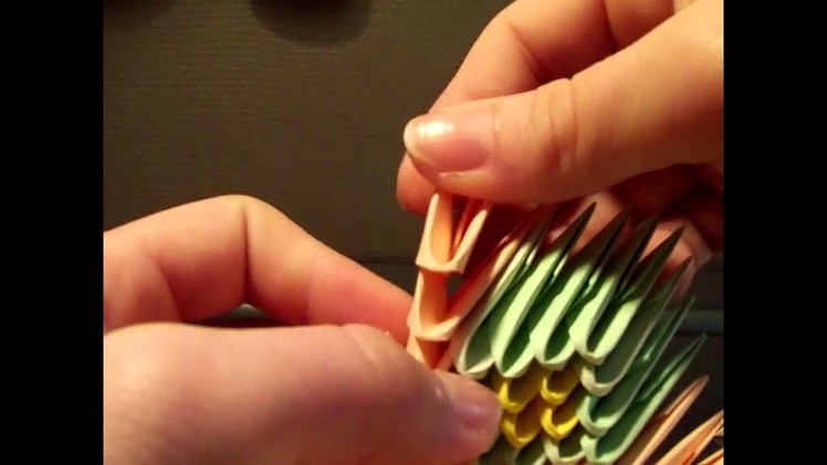How to make 3d origami mini peacock