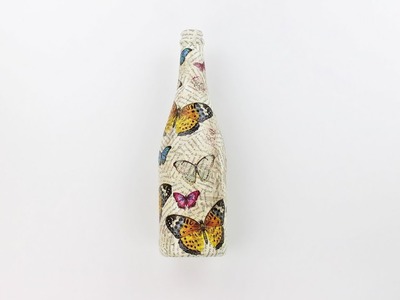 How to make a decoupage bottle - Fast & Easy Tutorial - DIY