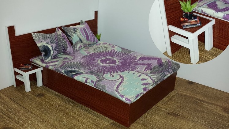 How to make a Doll Bed with Night Tables