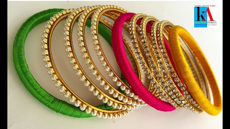 How to make Designer thin bangles || Thin Bangle set making without silk thread