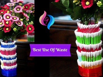 How to make flower vase with waste material - Best use of waste plastic bottle idea - Tanis Gallery
