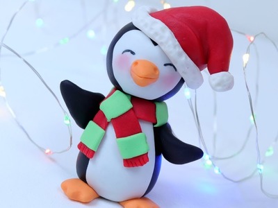How to make fondant Christmas Penguin cake topper tutorial