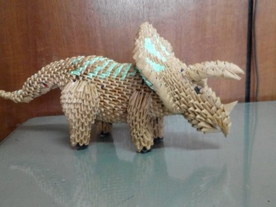 How to make origami 3d triceratops part 3
