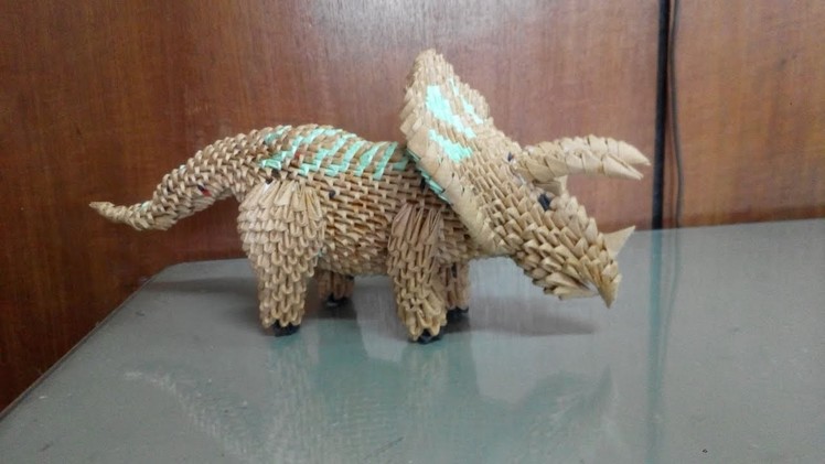 How to make origami 3d triceratops part 3