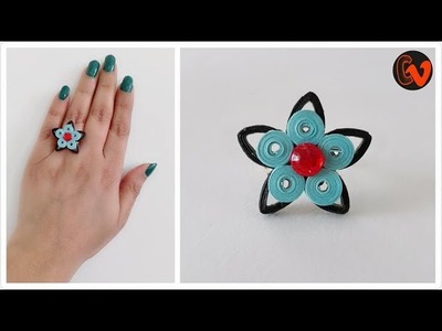 How to Make Quilling Finger Ring. Tutorial. Beginners. Design 12
