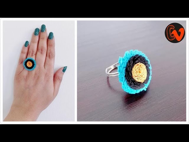 How to Make Quilling Finger Ring. Tutorial. Beginners. Design 13