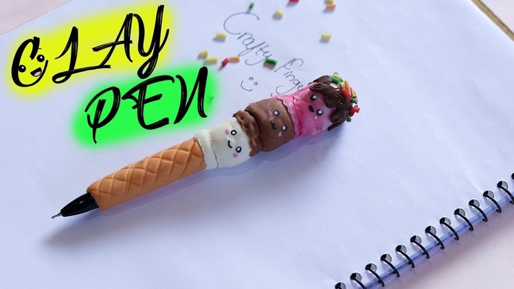 ICE CREAM PEN MAKING WITH CLAY | HOME MADE AIR DRY CLAY PR   OJECT |