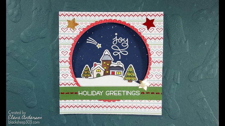 Lawn Fawn Winter Village Holiday Card