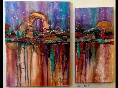 Mixed Media Abstract Canvas Duo - Gift for my BFF