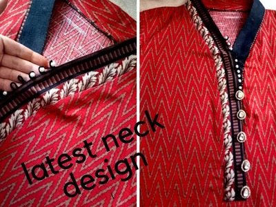 New and latest Neck Design with Pearls for Kurtis.suits.kurtas
