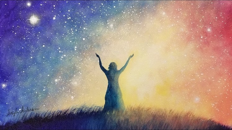 ✨New Beginnings Starry Night Sky LIVE Beginner Acrylic Painting Tutorial