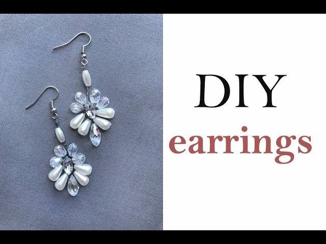 Pendant Earrings DIY - How to Bridal Earring Pearls Crystals Beads