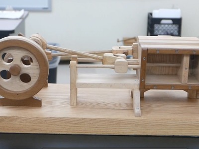 Physics of toys-wooden air engine. Homemade Science with Bruce Yeany