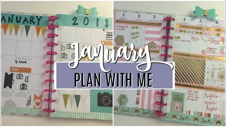 PLAN WITH ME | January Monthly + Weekly Spread | 2018