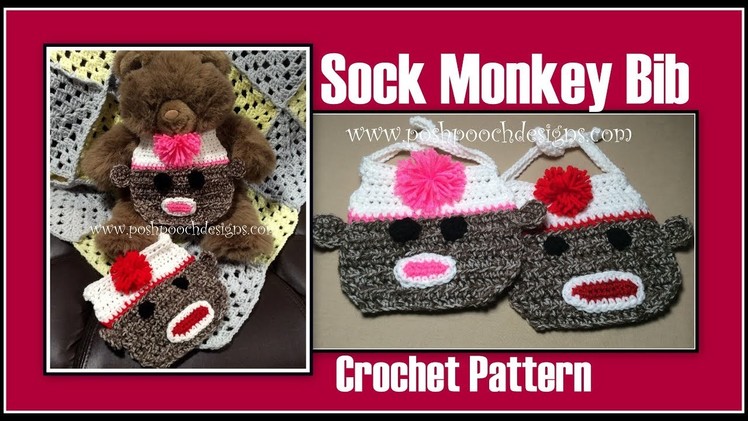 Sock Monkey Bib Crochet Pattern