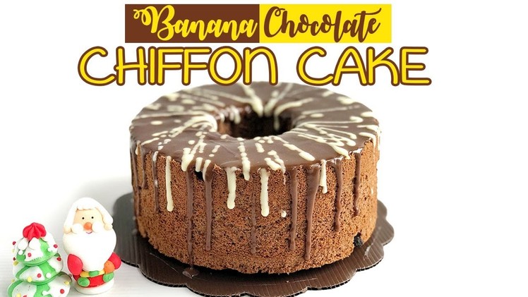 Soft & Moist Banana Choco Chiffon Cake (Without Baking Powder)
