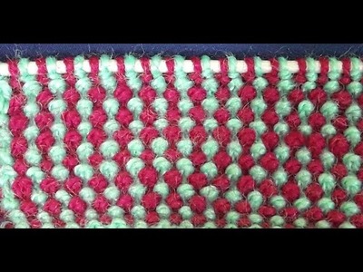 Two Colour Knitting pattern - seed design - easy beginner level pattern