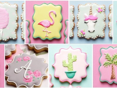 UNICORN, COTTON CANDY, FLAMINGO, PALM TREE COOKIES and more! Cookie Decorating Tutorials