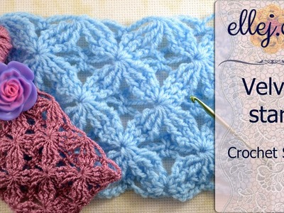 Velvet Stars Crochet Stitch • Free Step by Step Crochet Tutorial • 3D Crochet Flower