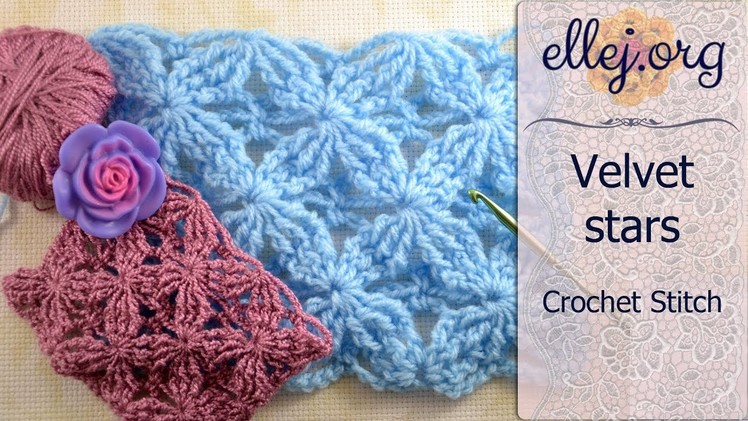 Velvet Stars Crochet Stitch • Free Step by Step Crochet Tutorial • 3D Crochet Flower