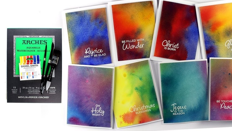 Watercolor Bundle - Easy Backgrounds for Christmas Card Multiples!