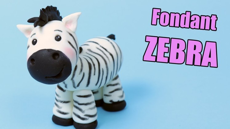 ZEBRA cake topper tutorial! How to make fondant zebra | Fondant cake decorating for beginners