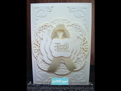 14. Spellbinders Ivory Ornate Layered Birthday Card