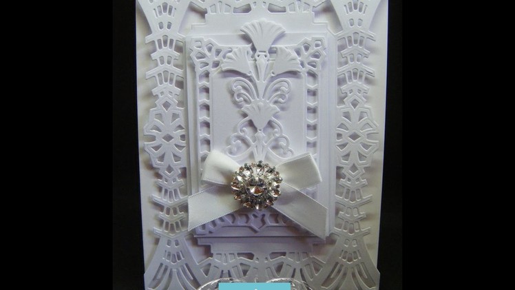 2.Spellbinders: Art Deco Pure & Simple White Wedding Card