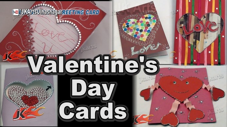 5 VALENTINE'S DAY CARDS | HOW TO MAKE | JK Arts 1340