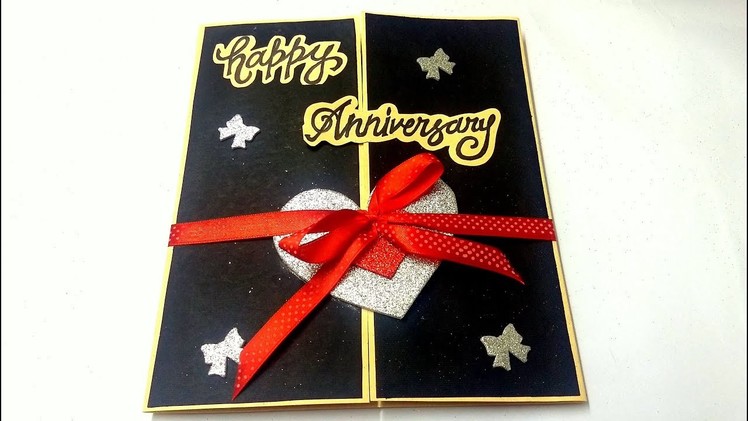 A Beautiful Greeting Card For Anniversary By Handmade Cards Ideas : complete tutorial