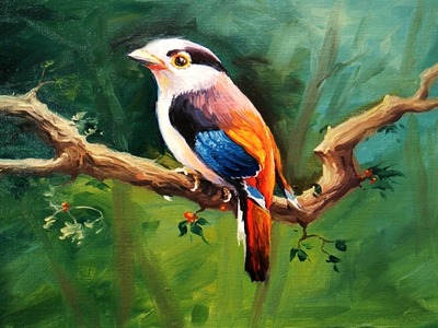 A Bird Painting With Oil Colors On Canvas By Paintlane | OIL PAINTING