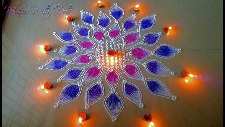 Beautiful Rangoli Designs with Colours for festivals - Tutorial For beginners - Rangoli by Maya!