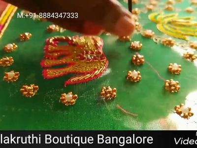 Bridal Blouse Embroidery designs by Angalakruthi boutique Bangalore