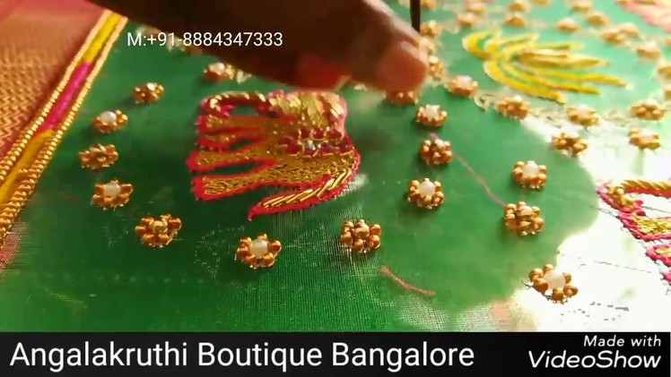 Bridal Blouse Embroidery designs by Angalakruthi boutique Bangalore