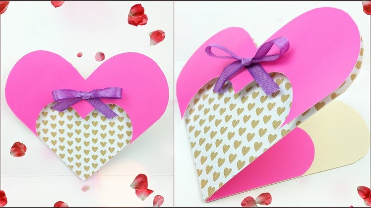 Card love design diy tutorial making easy ideas Greeting Card Valentine's Day Heart Step by Step DIY