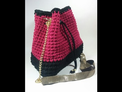 #Crochet and #Style a #TShirtYarn #BucketBag