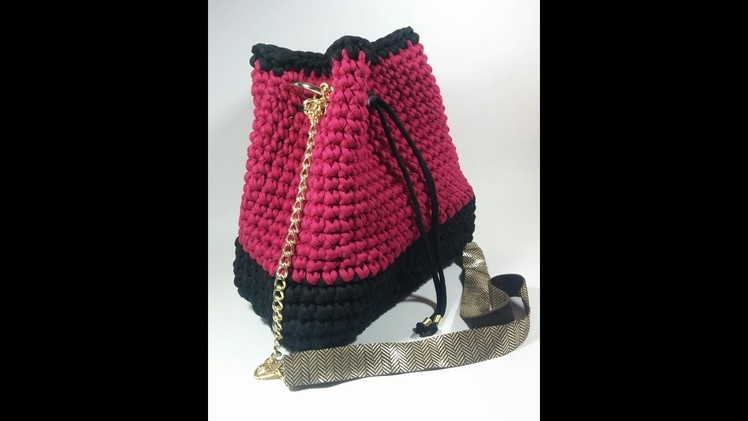 #Crochet and #Style a #TShirtYarn #BucketBag