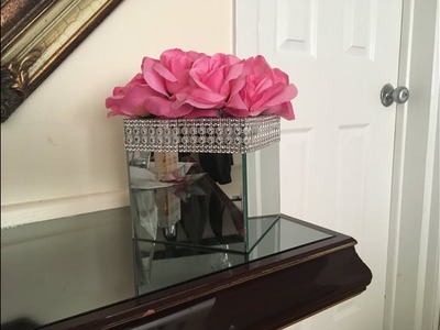 DIY GLAM MIRRORED FLOWER BOX WITH DOLLARSTORE PRODUCTS