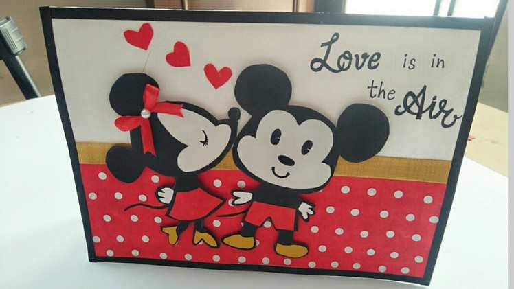 DIY Mickey Mouse Love Card. Valentine day Card. Mickey mouse Valentine day card