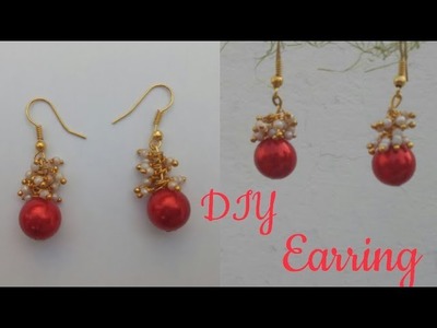 DIY Pearl Earrings|very simple and easy making|Beads with gajra earring| how to make dangle earrings