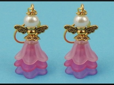 DIY | Perlen Engel Ohrringe | Schmuck | Beaded acrylic flower earrings | Beadwork jewelry